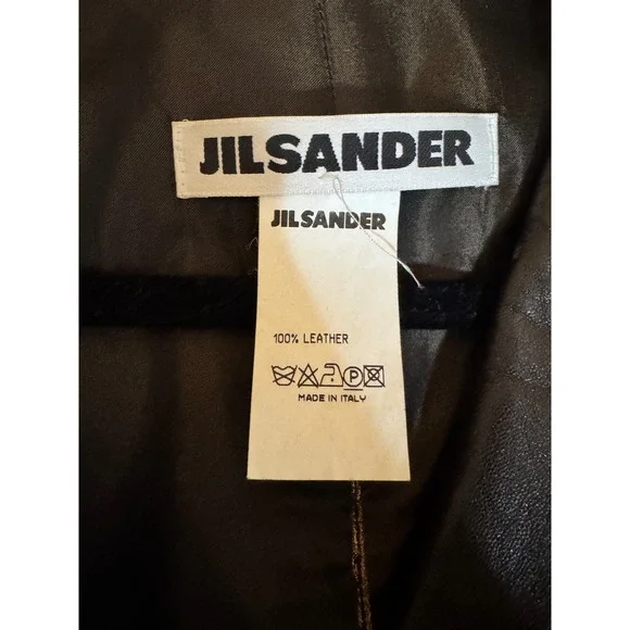 Vintage Jill Sander Leather Blazer‎ – Y2K Minimalist Tailored Jacket, Size Small - Picture 2 of 9
